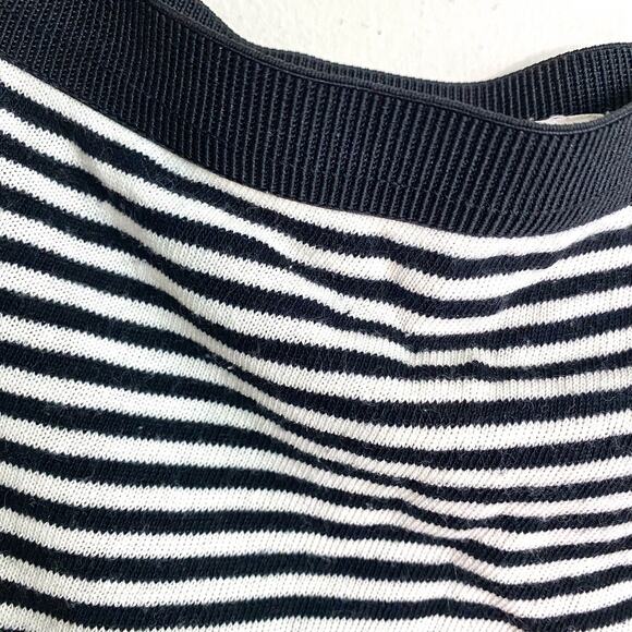 GAP WOMENS CASUAL SLIT MIDI SKIRT BLACK & WHITE STRIPED XS - Picture 5 of 9